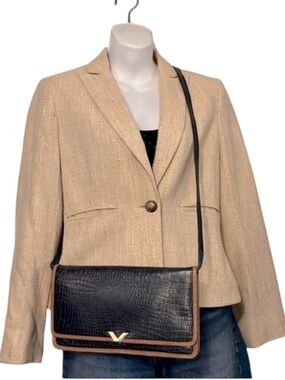 Navy Blue Croc Embossed Faux Leather Flap Clutch Crossbody Shoulder Bag Purse